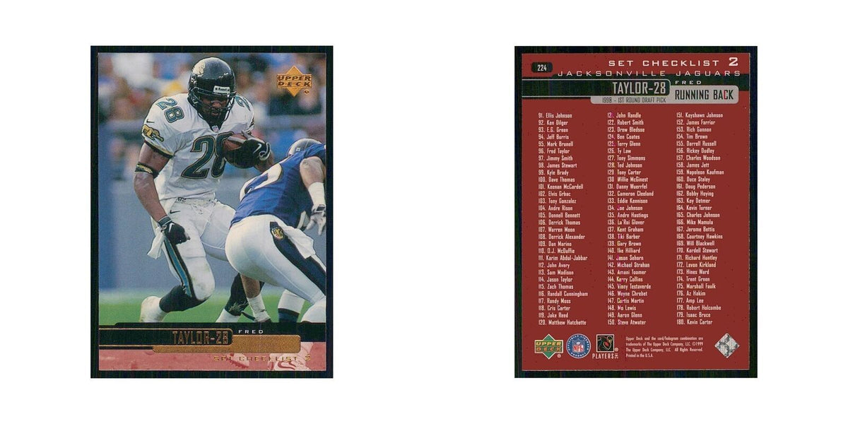 1999 Upper Deck Fred Taylor Jaguars #224