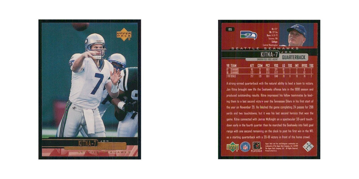 1999 Upper Deck Jon Kitna Seahawks #195
