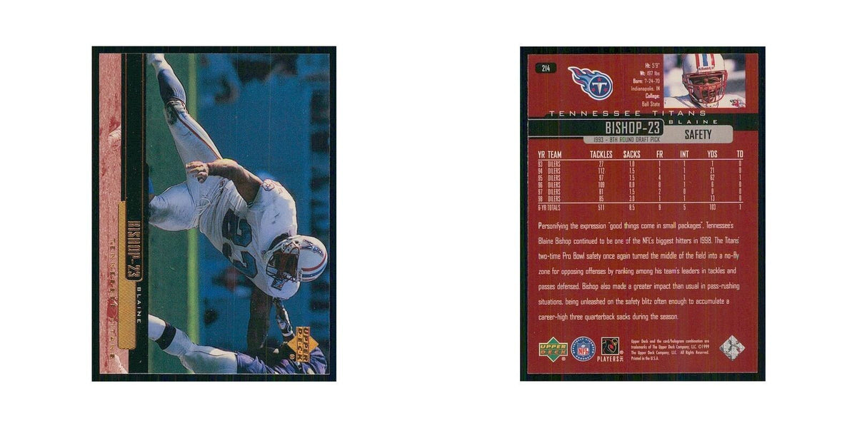 1999 Upper Deck Blaine Bishop Titans #214