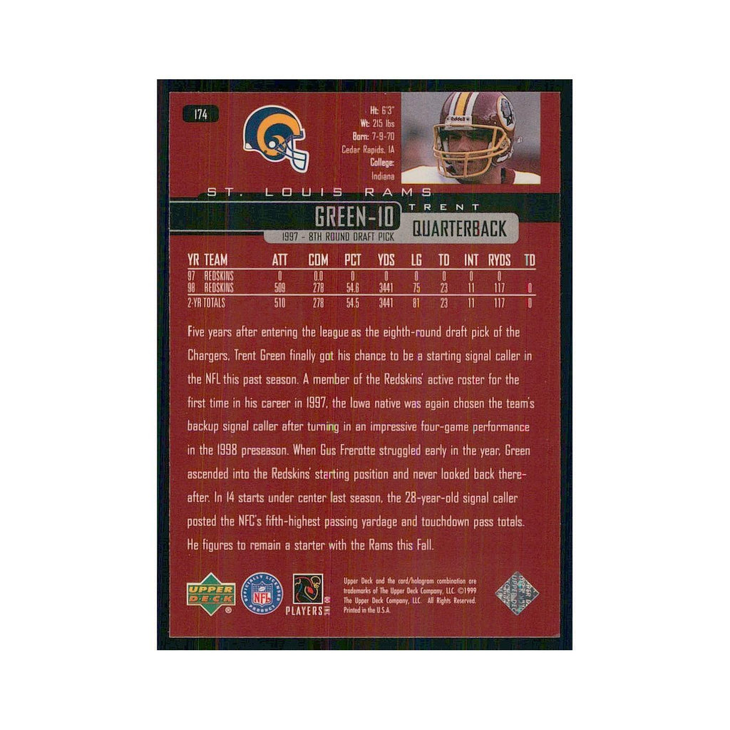 1999 Upper Deck Trent Green St. Louis Rams #174