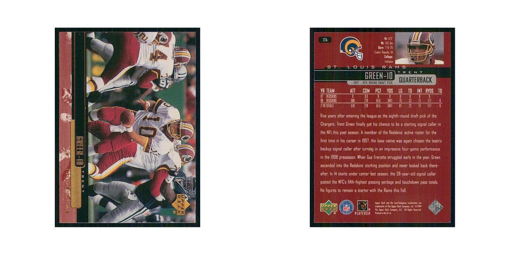 1999 Upper Deck Trent Green St. Louis Rams #174