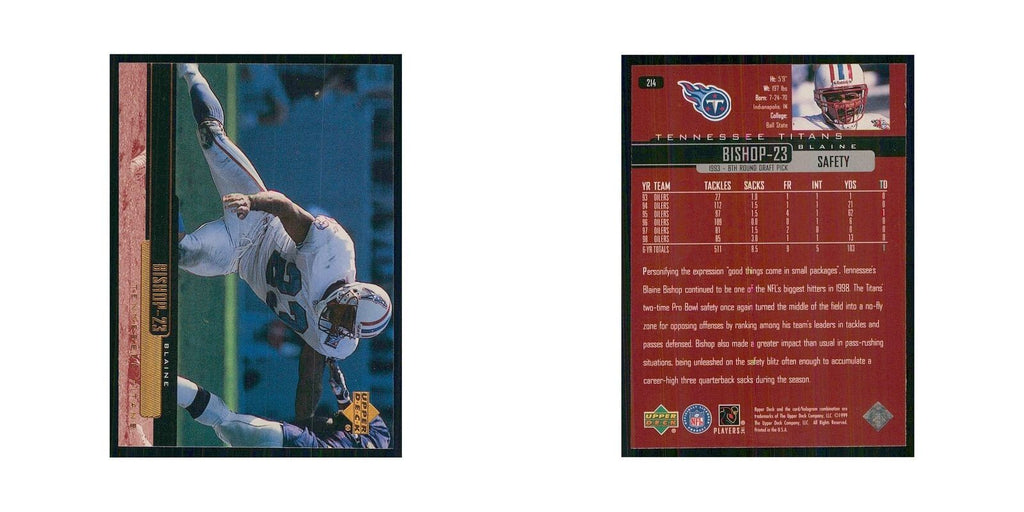1999 Upper Deck Blaine Bishop Titans #214