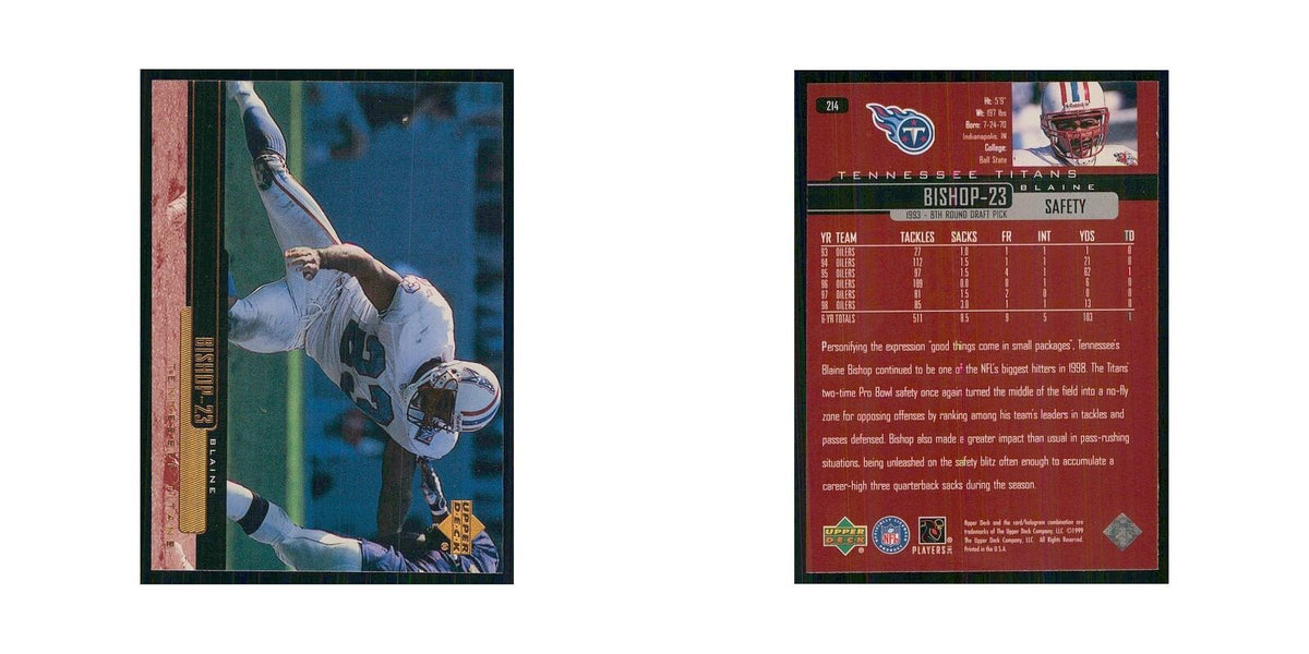 1999 Upper Deck Blaine Bishop Titans #214