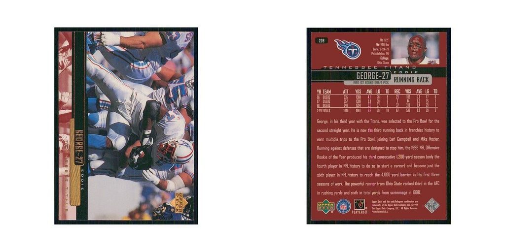 1999 Upper Deck Eddie George Titans #209