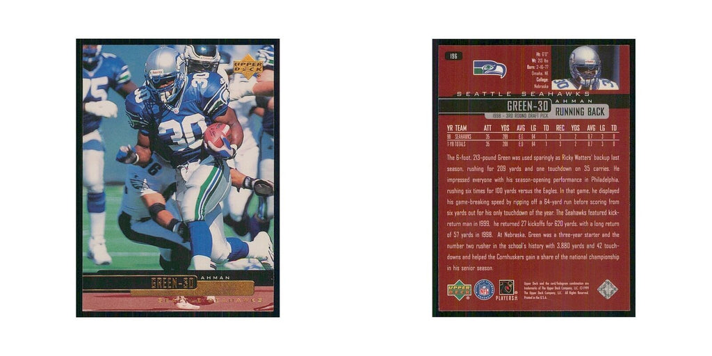 1999 Upper Deck Ahman Green Seahawks #196