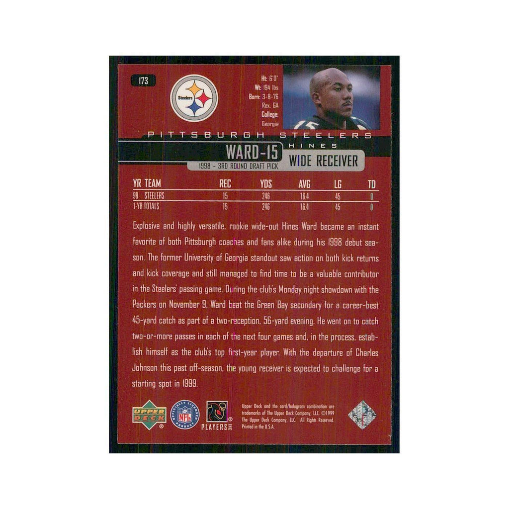 1999 Upper Deck Hines Ward Steelers #173
