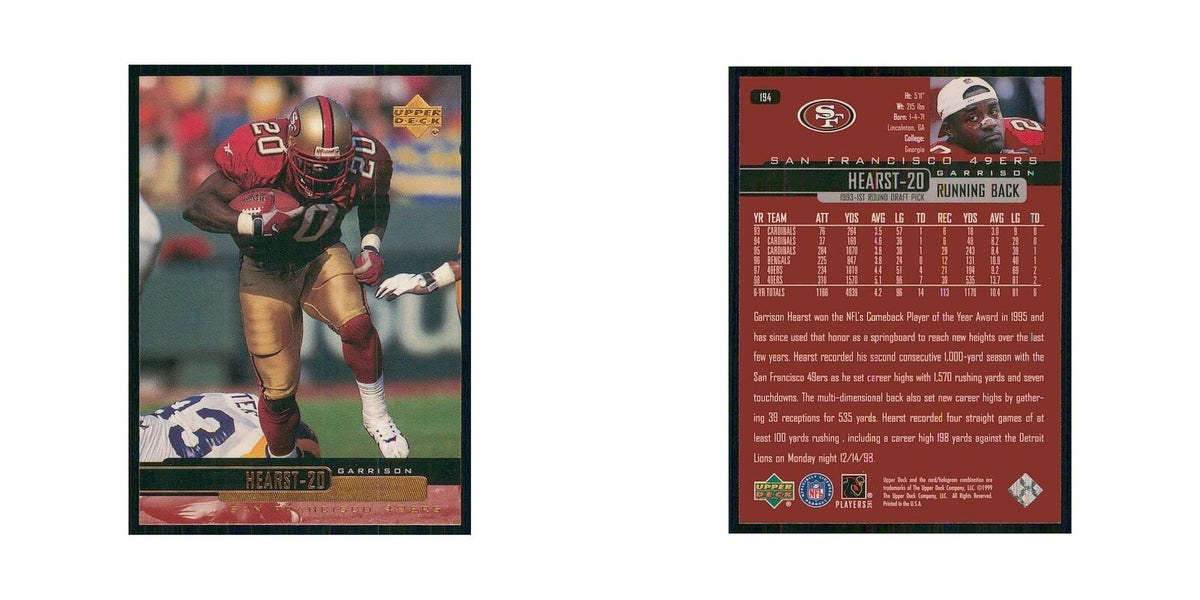 1999 Upper Deck Garrison Hearst 49ers #194