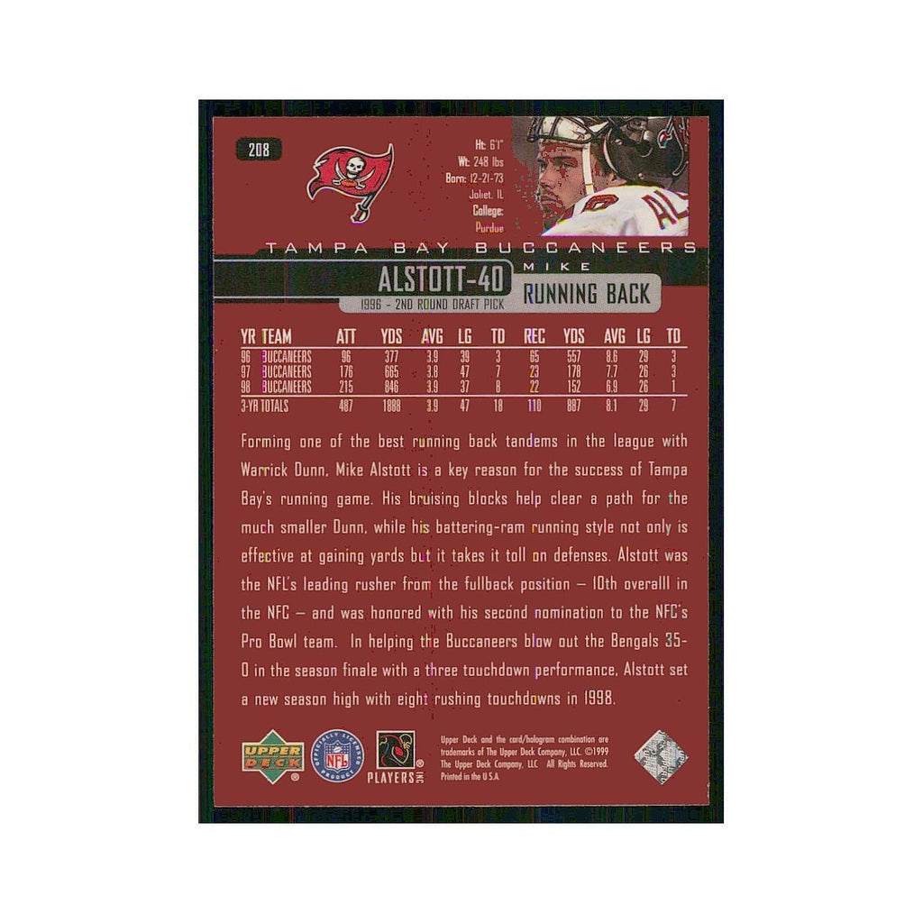 1999 Upper Deck Mike Alstott Buccaneers #208