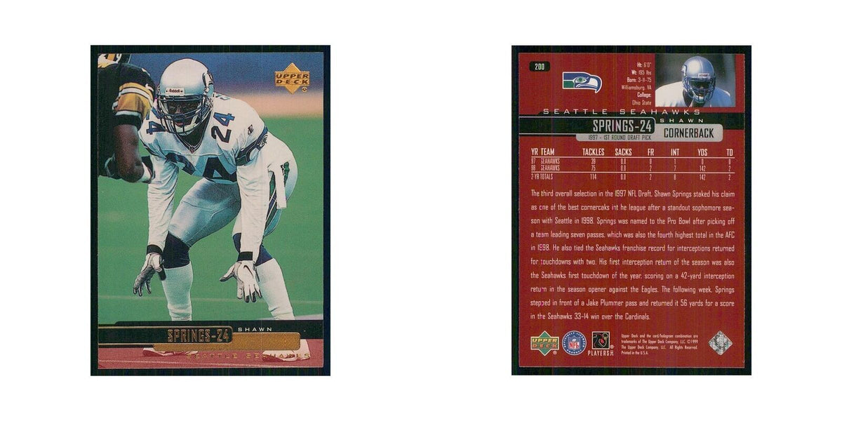 1999 Upper Deck Shawn Springs Seahawks #200