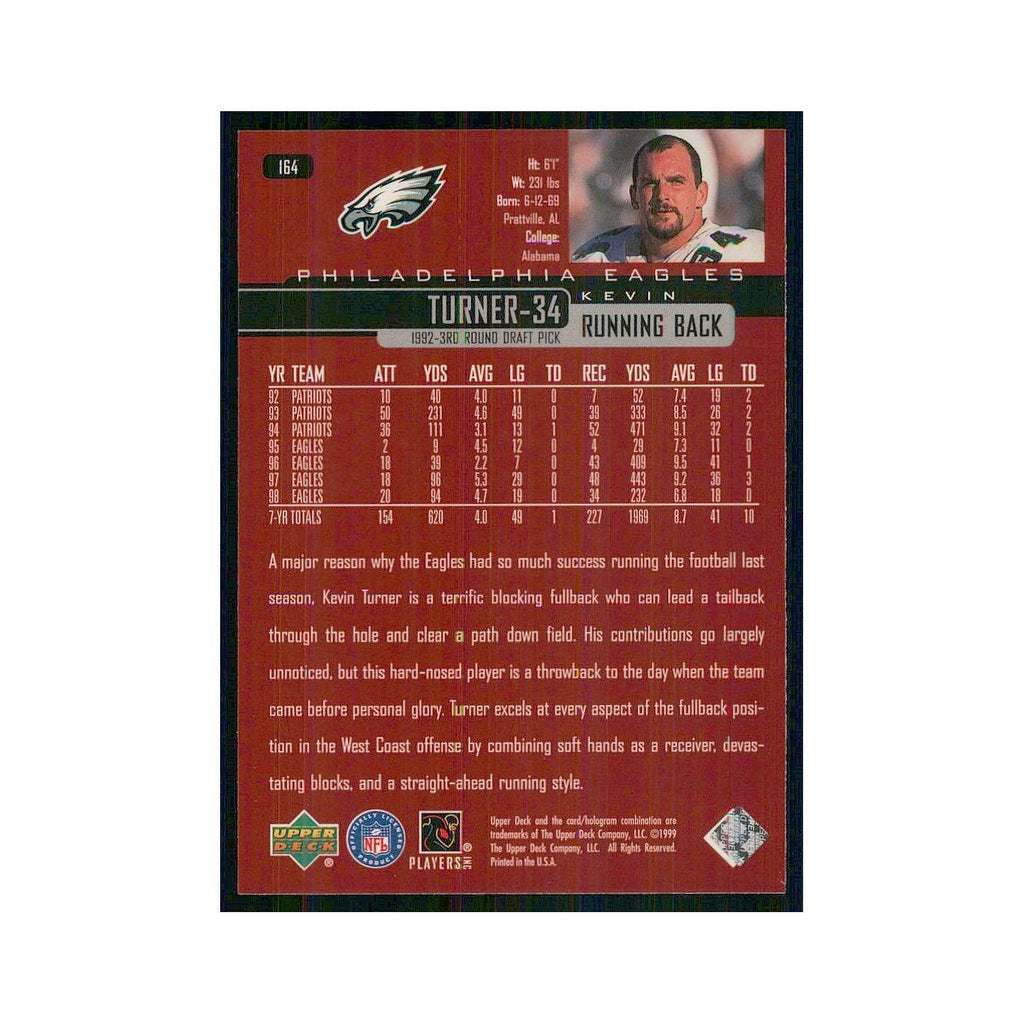 1999 Upper Deck Kevin Turner Eagles #164