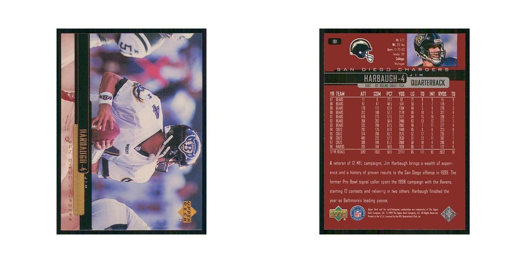 1999 Upper Deck Jim Harbaugh Ravens #181