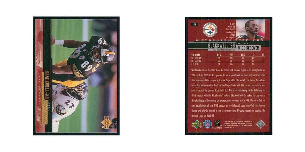 1999 Upper Deck Will Blackwell Steelers #169