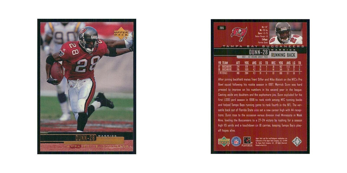 1999 Upper Deck Warrick Dunn Buccaneers #205
