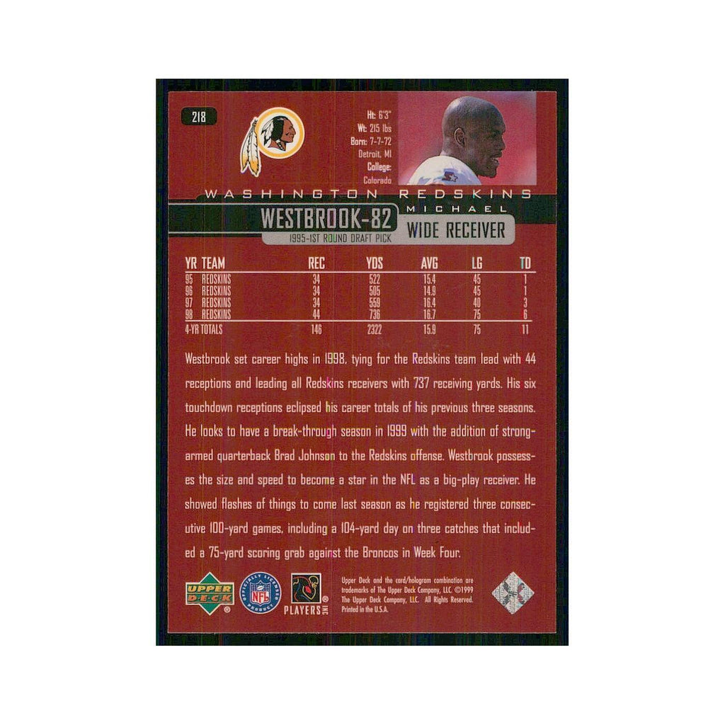 1999 Upper Deck Michael Westbrook Redskins #218