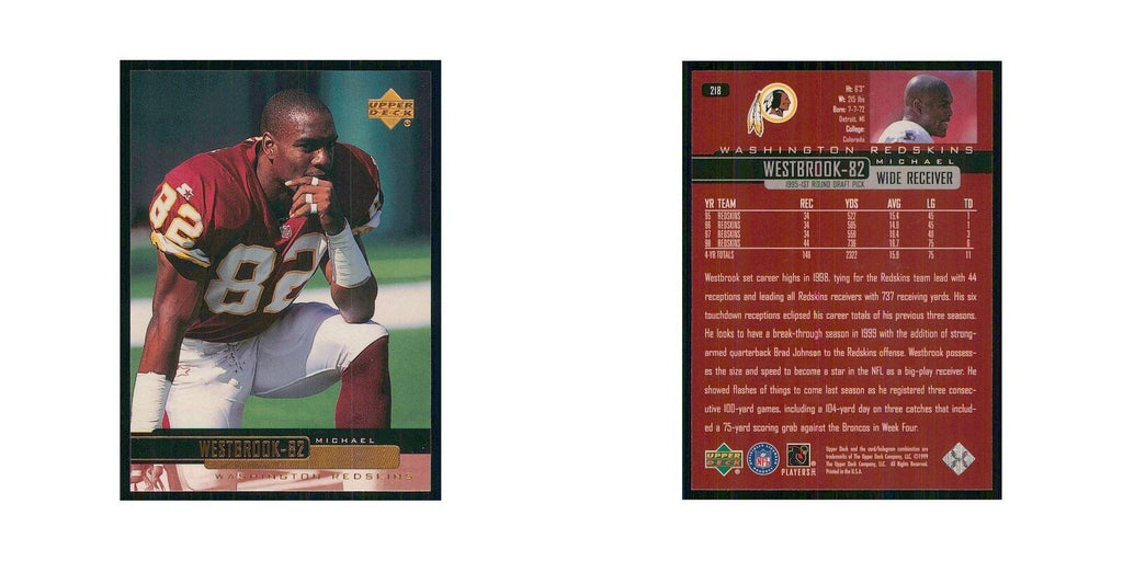 1999 Upper Deck Michael Westbrook Redskins #218