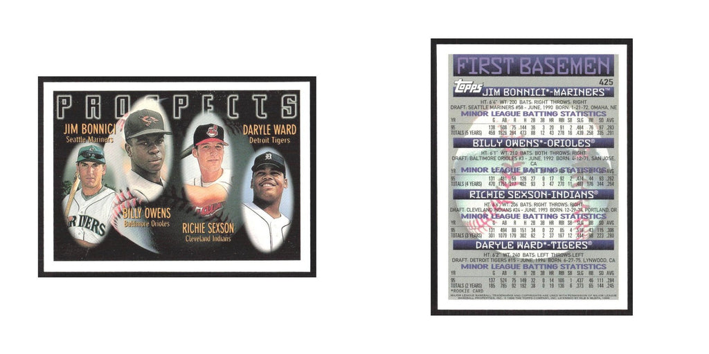 1996 Topps Jim Bonnici/Billy Owens/Richie Sexson/Daryle Ward #425