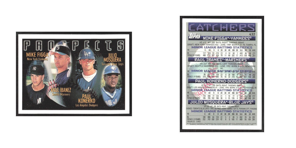 1996 Topps Mike Figga/Raul Ibanez/Paul Konerko/Julio Mosquera #432
