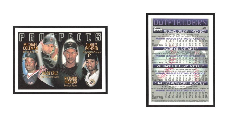 1996 Topps Michael Coleman/Jacob Cruz/Richard Hidalgo/Charles Peterson #438