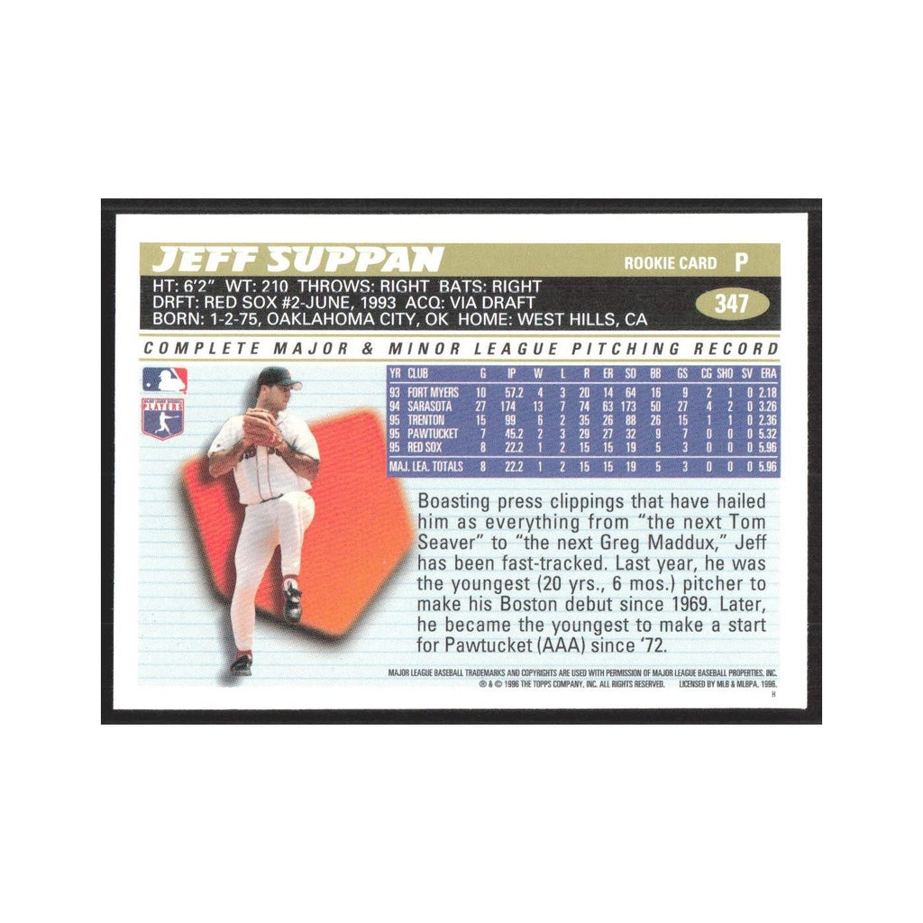 1996 Topps Jeff Suppan Red Sox #347