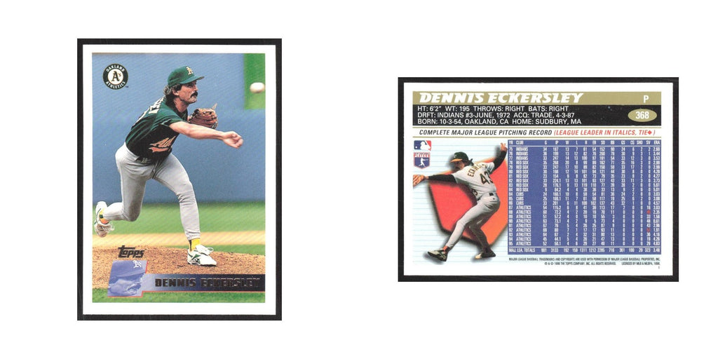 1996 Topps Dennis Eckersley Athletics #368