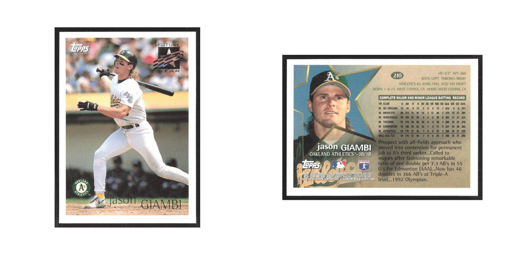 1996 Topps Jason Giambi Athletics #210