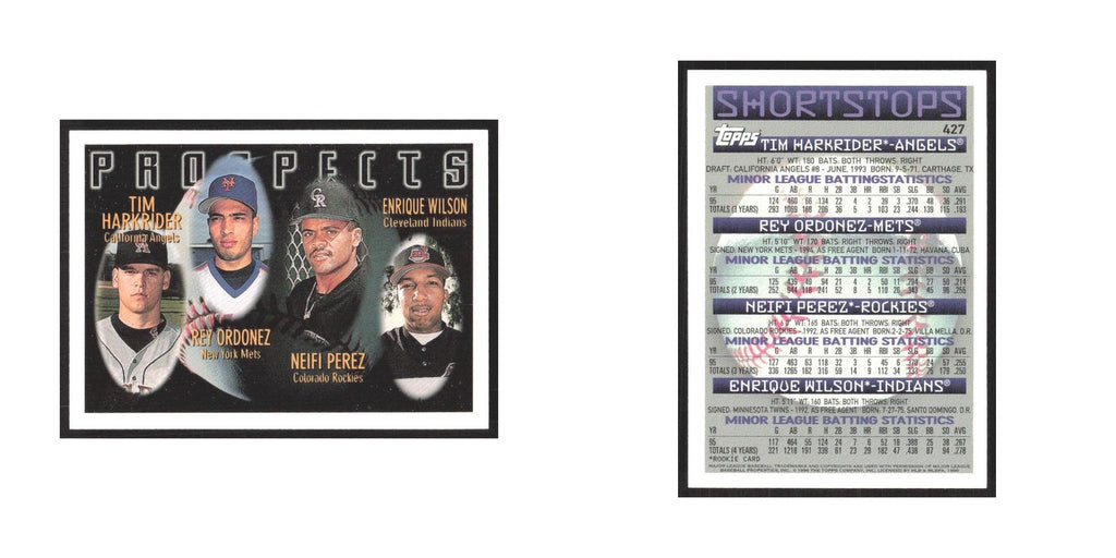 1996 Topps Tim Harkrider/Rey Ordonez/Neifi Perez/Enrique Wilson #427