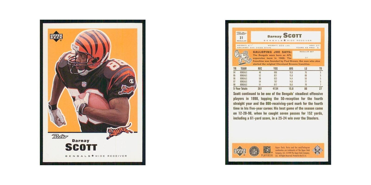 1999 Upper Deck Retro Darnay Scott Bengals #31