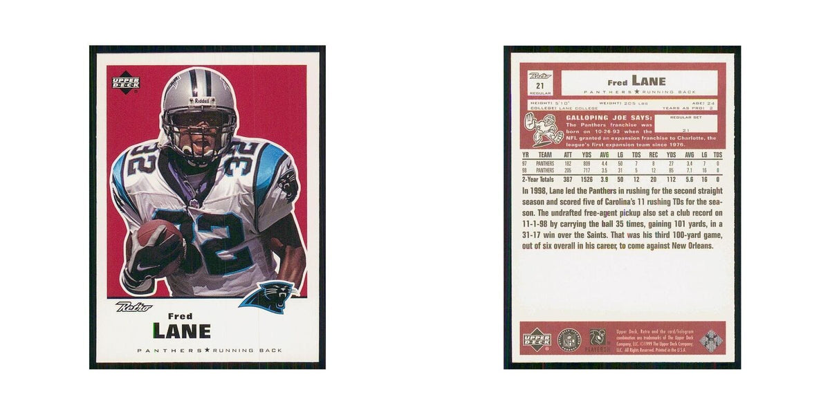 1999 Upper Deck Retro Fred Lane Panthers #21