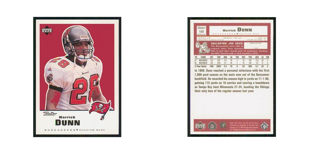 1999 Upper Deck Retro Warrick Dunn Buccaneers #153