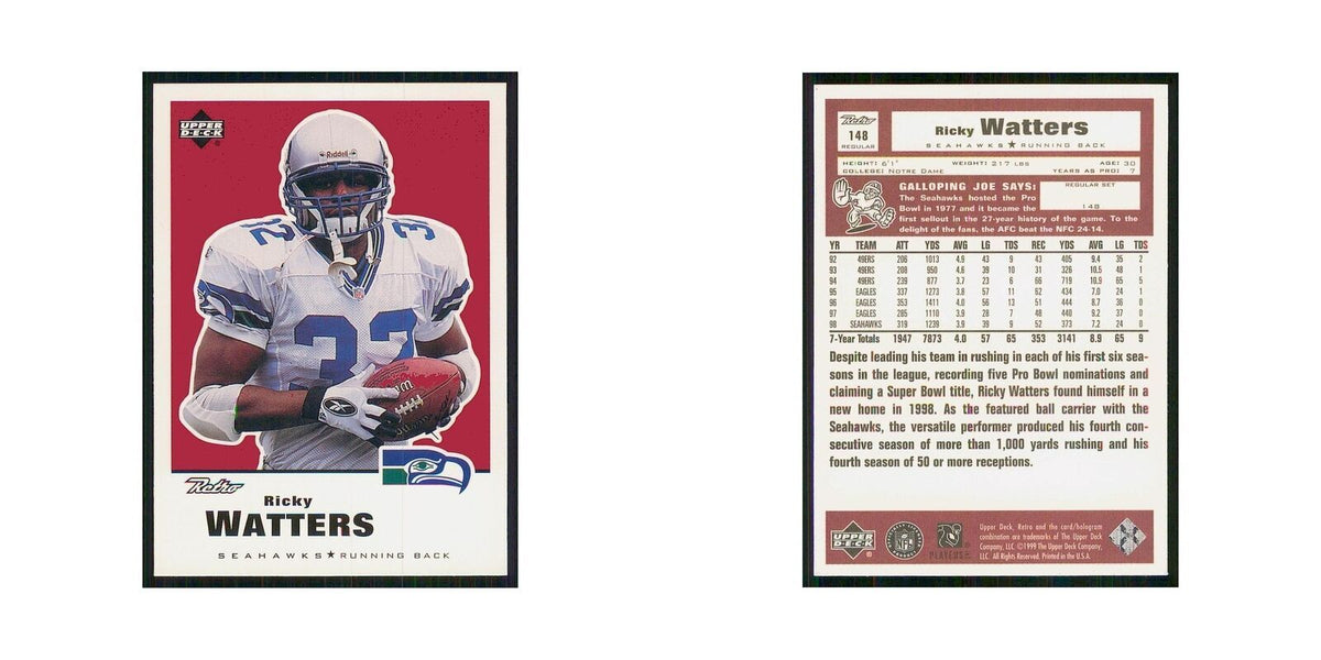 1999 Upper Deck Retro Ricky Watters Seahawks #148