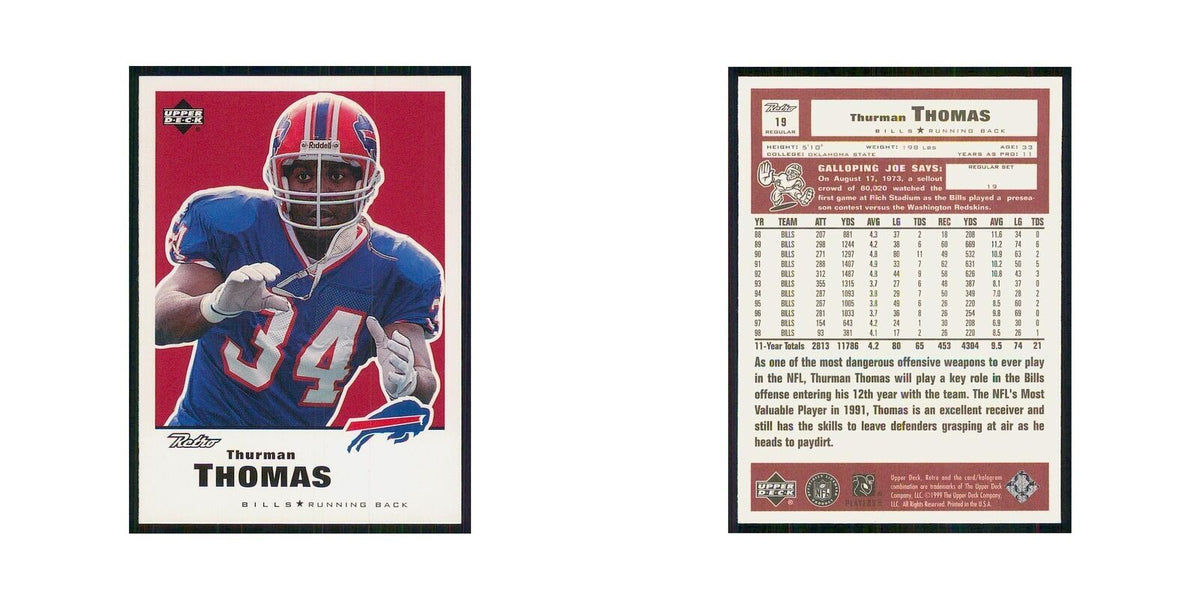 1999 Upper Deck Retro Thurman Thomas Bills #19