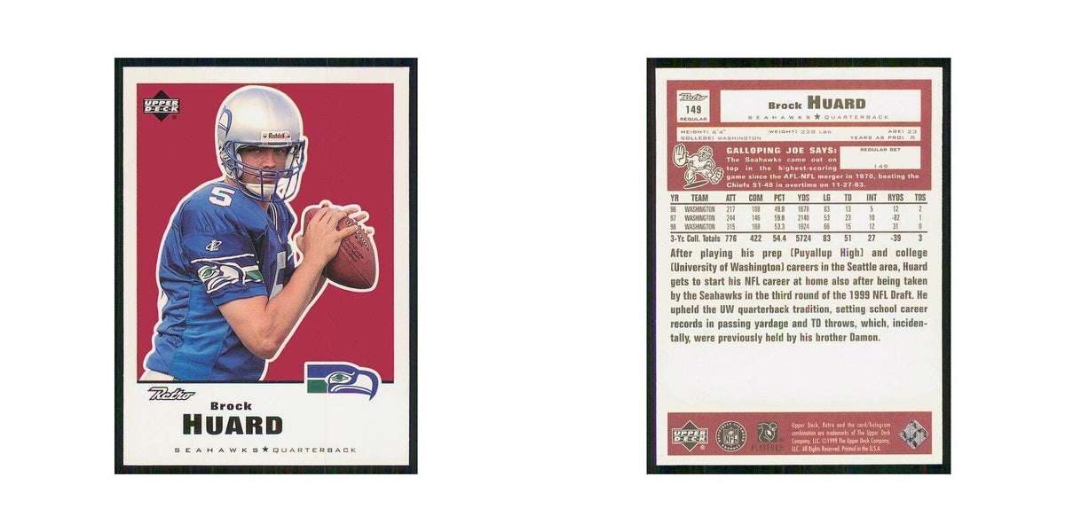 1999 Upper Deck Retro Brock Huard RC Seahawks #149