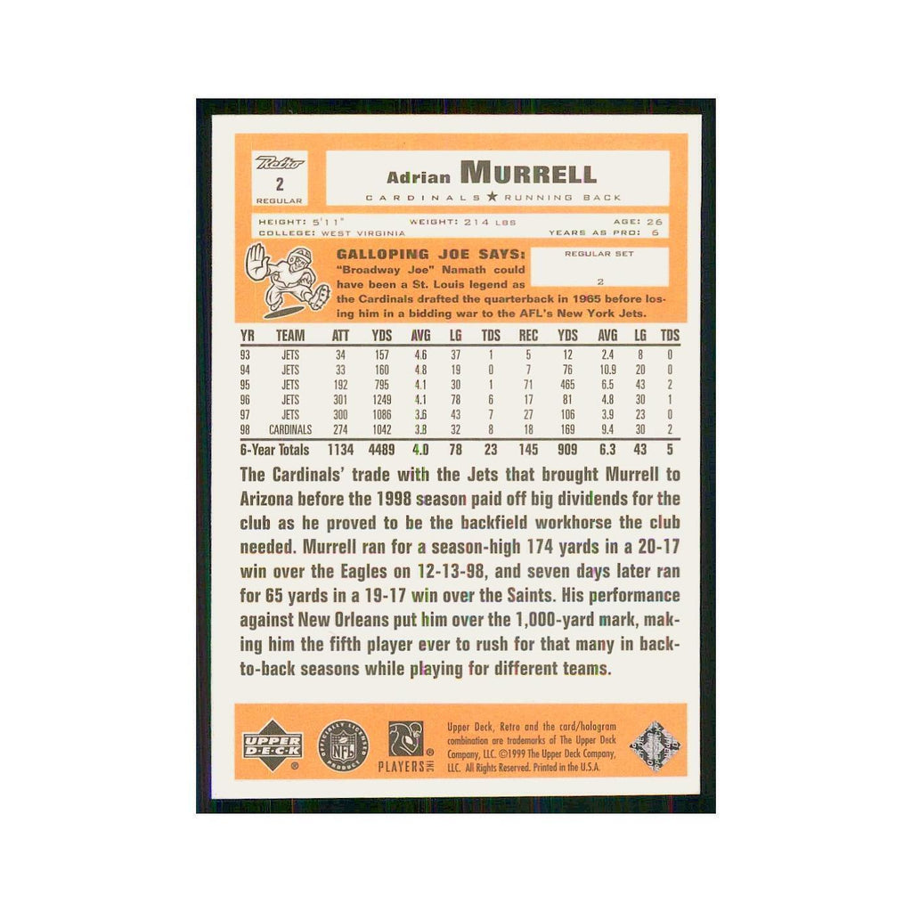 1999 Upper Deck Retro Adrian Murrell Cardinals #2