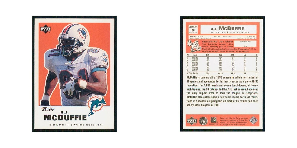 1999 Upper Deck Retro O.J. McDuffie Dolphins #80