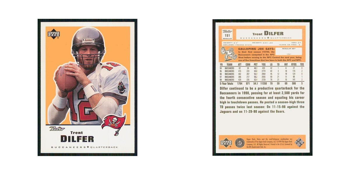 1999 Upper Deck Retro Trent Dilfer Buccaneers #151