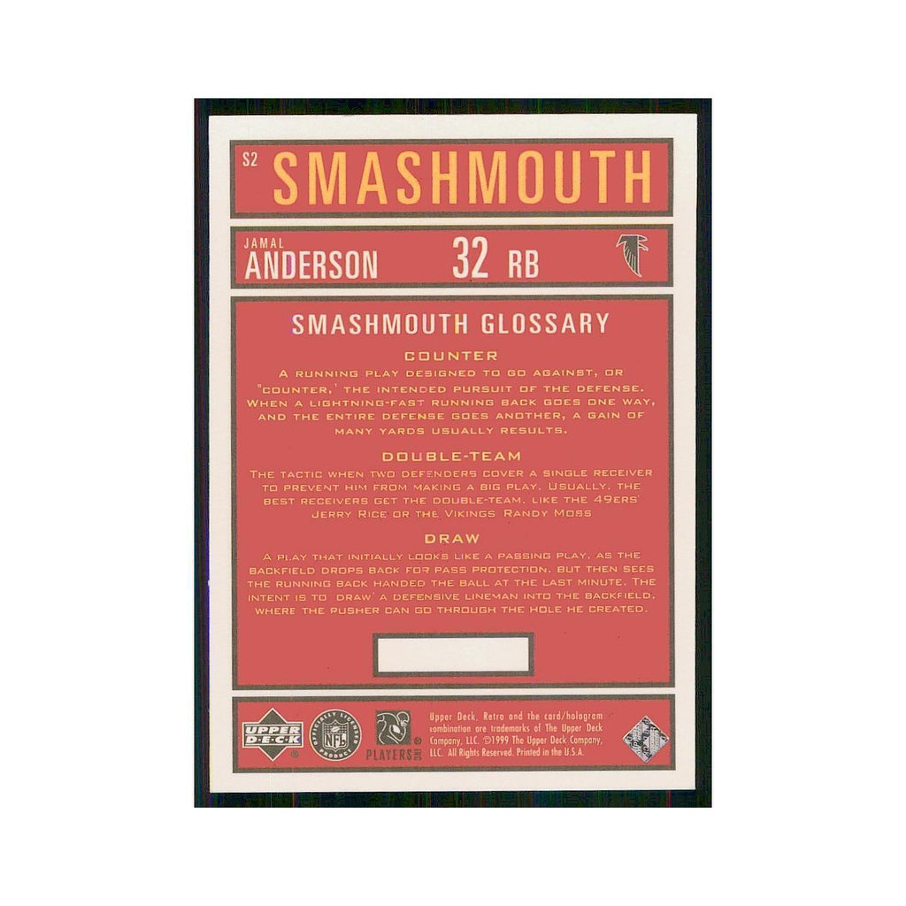 1999 Upper Deck Retro Smashmouth Jamal Anderson Falcons #S2