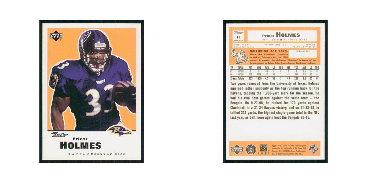 1999 Upper Deck Retro Priest Holmes Ravens #11