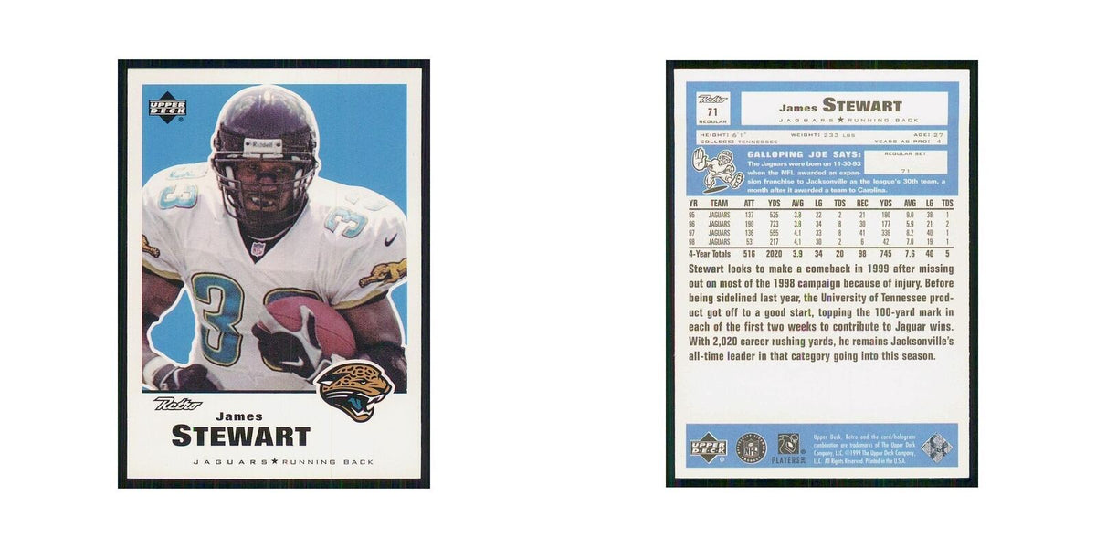 1999 Upper Deck Retro James Stewart Jaguars #71