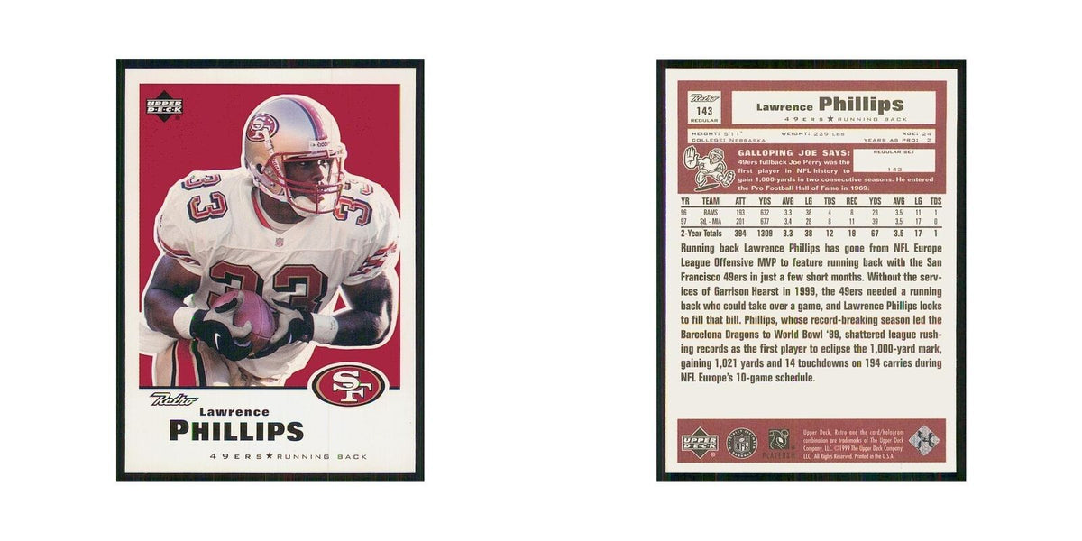 1999 Upper Deck Retro Lawrence Phillips 49ers #143