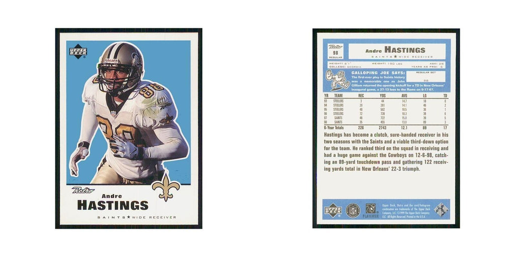 1999 Upper Deck Retro Andre Hastings Saints #98