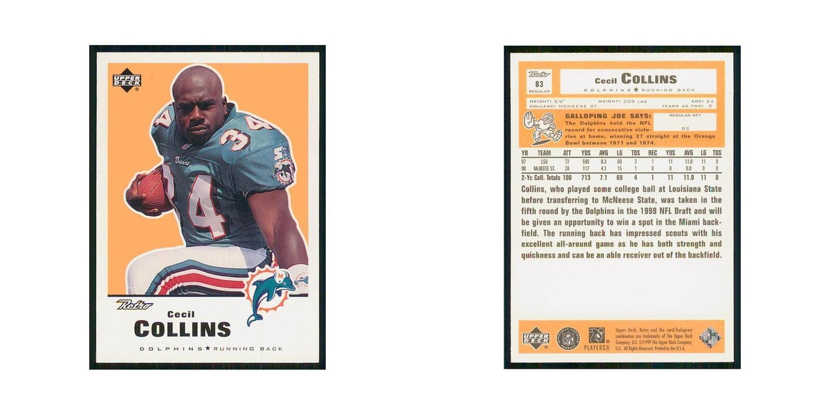 1999 Upper Deck Retro Cecil Collins RC Dolphins #83