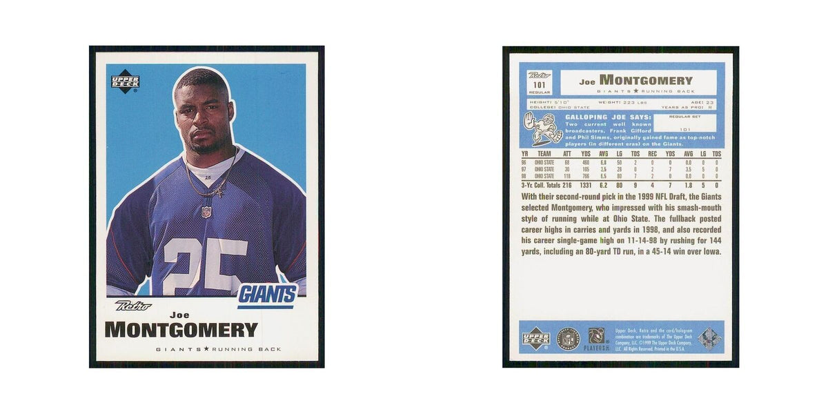 1999 Upper Deck Retro Joe Montgomery RC Giants #101