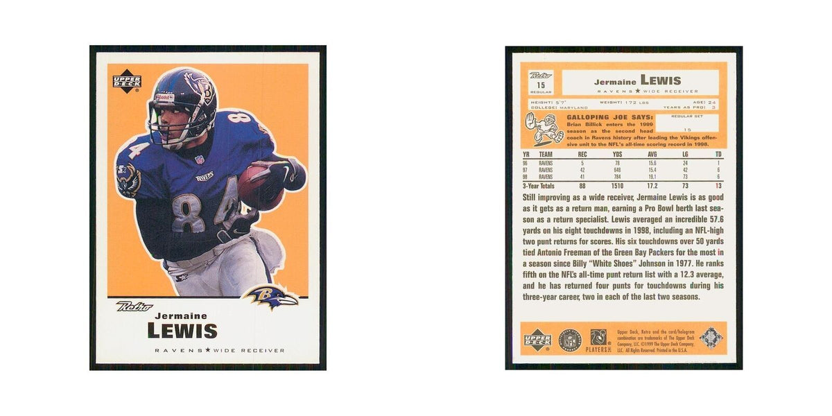 1999 Upper Deck Retro Jermaine Lewis Ravens #15