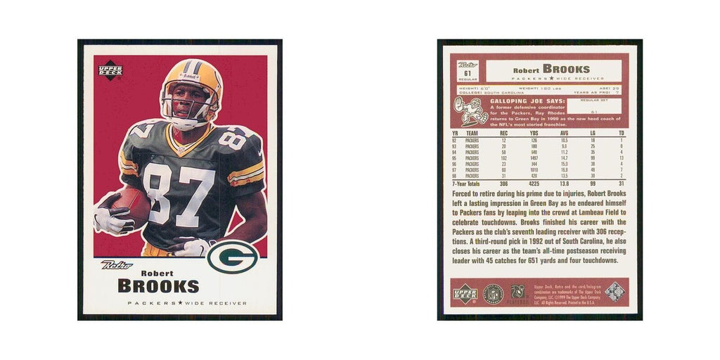 1999 Upper Deck Retro Robert Brooks Packers #61