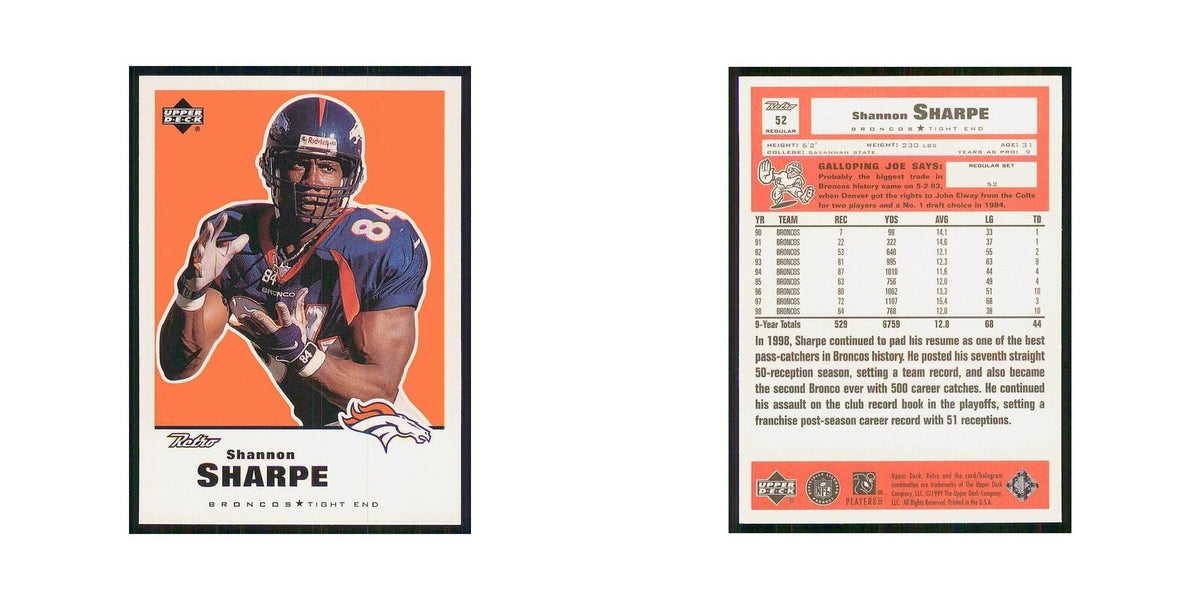 1999 Upper Deck Retro Shannon Sharpe Broncos #52