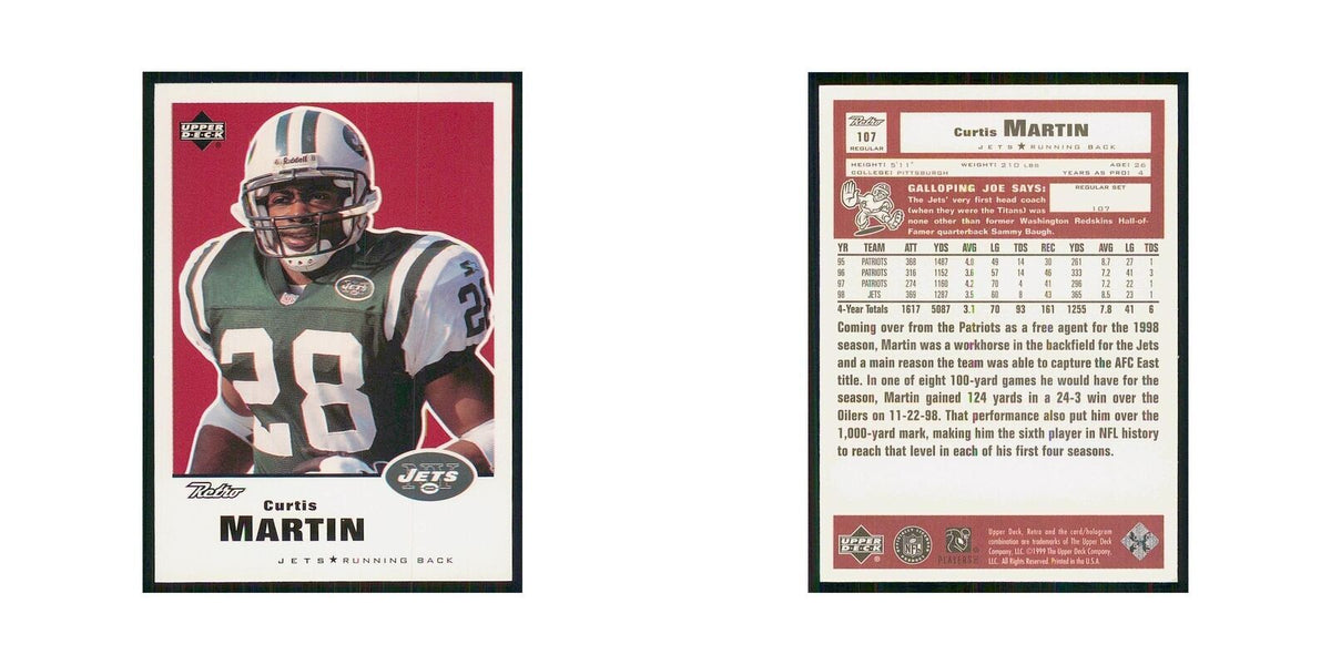 1999 Upper Deck Retro Curtis Martin Jets #107