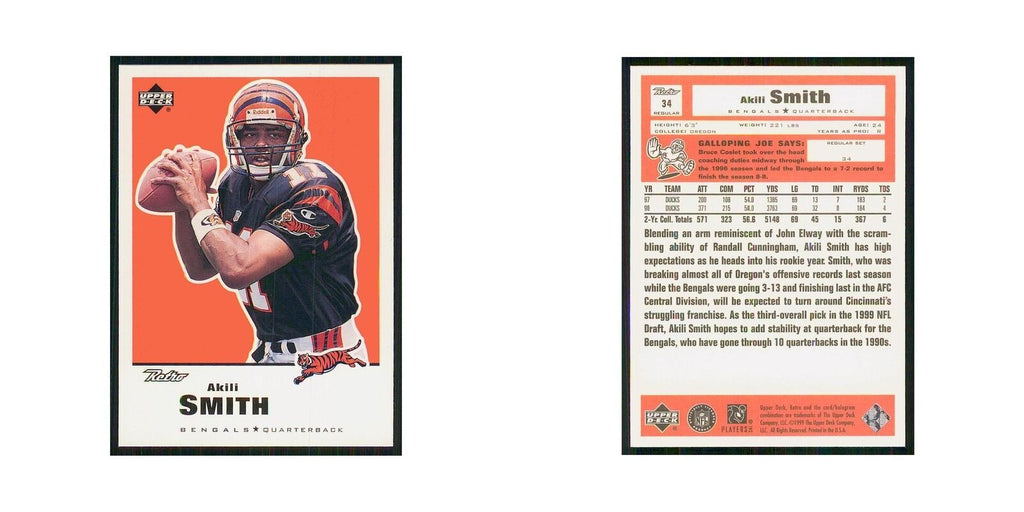 1999 Upper Deck Retro Akili Smith RC Bengals #34