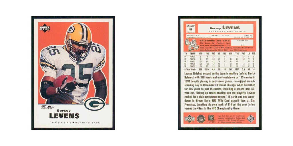 1999 Upper Deck Retro Dorsey Levens Packers #62