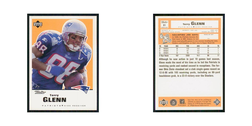 1999 Upper Deck Retro Terry Glenn Patriots #91