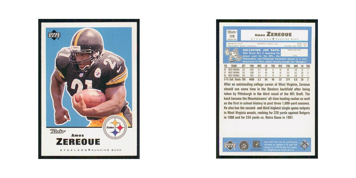 1999 Upper Deck Retro Amos Zereoue RC Steelers #126